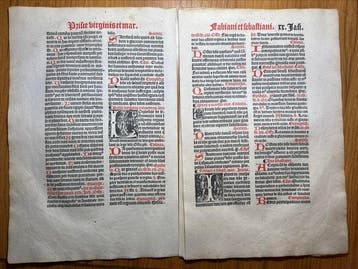 Wolfgang Hopyl (14..(?)-1522) - 7 Post- Inkunabel Buchseiten, Antiquités & Art, Antiquités | Livres & Manuscrits