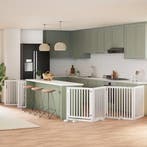 vidaXL Hondenhek inklapbaar met deur 12 panelen 960cm, Verzenden, Nieuw