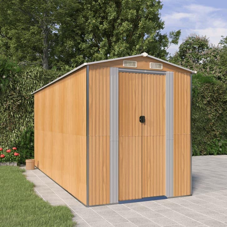 vidaXL Tuinschuur 192x440x223 cm gegalvaniseerd staal, Tuin en Terras, Tuinhuizen, Nieuw, Verzenden