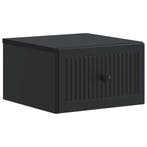 vidaXL Muurbevestigde Nachttafel Zwart 33 x 34,5 x 20 cm, Huis en Inrichting, Verzenden, Nieuw