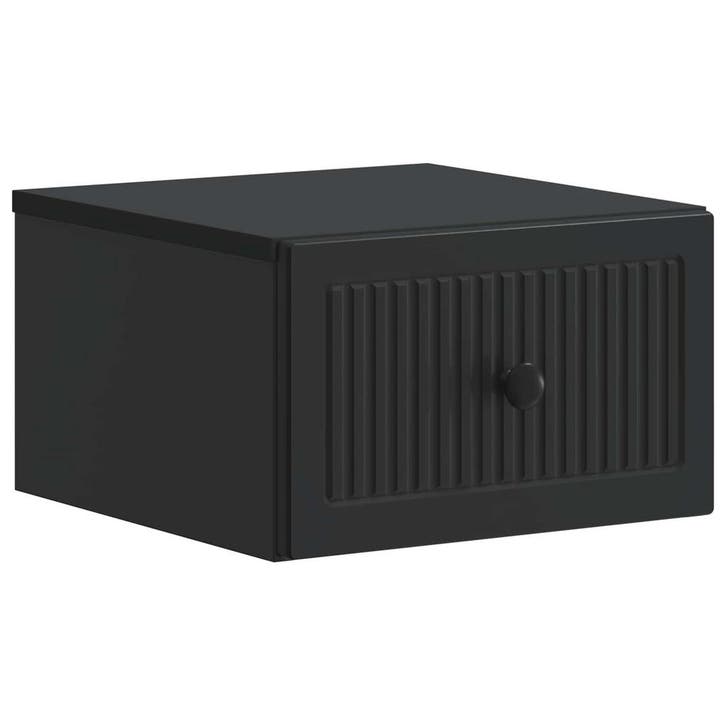 vidaXL Muurbevestigde Nachttafel Zwart 33 x 34,5 x 20 cm, Huis en Inrichting, Slaapkamer | Nachtkastjes, Nieuw, Verzenden