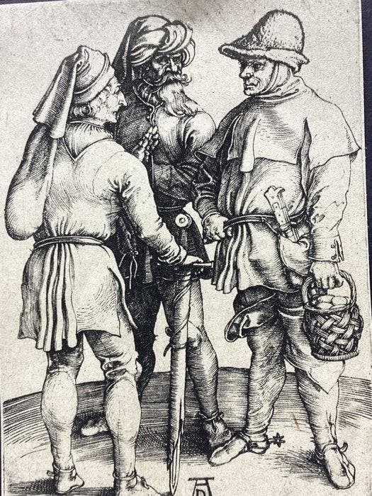 Albrecht Durer (1471-1528), after - Three peasants in, Antiquités & Art, Antiquités | Livres & Manuscrits