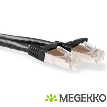 ACT Zwarte 25 meter LSZH SFTP CAT6A patchkabel snagless met, Verzenden