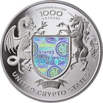 Verenigde Staten. 1000 Satoshi 2024 Liberty of Ukraine -