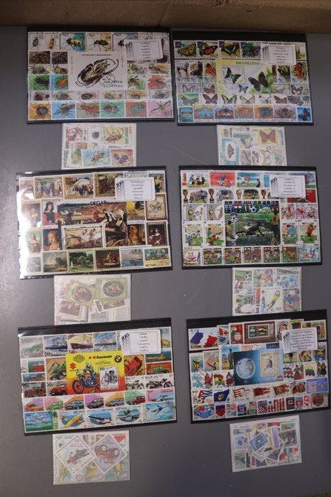 Wereld 1980/1995 - Collectie van 20 sets van elk 100 zegels, Timbres & Monnaies, Timbres | Amérique