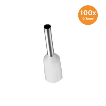 Adereindhuls Geïsoleerd 0,5mm² Wit 100 stuks, Ophalen of Verzenden