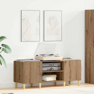 vidaXL Platenkast 121 x 38 x 48 cm Bewerkt hout Artisan, Verzenden