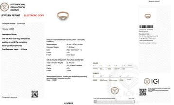 Ring - 18 karaat Roségoud - 1.22ct. tw. Diamant (Natuurlijk), Nieuw