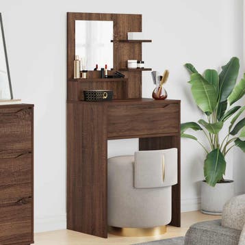 vidaXL Slaapkamer Toilet Tafels Bruin Eiken 80 x 39,6 x 135, Verzenden, Nieuw