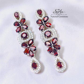 Sans prix de réserve - Boucles doreilles cocktail Argent,, Handtassen en Accessoires, Antieke sieraden