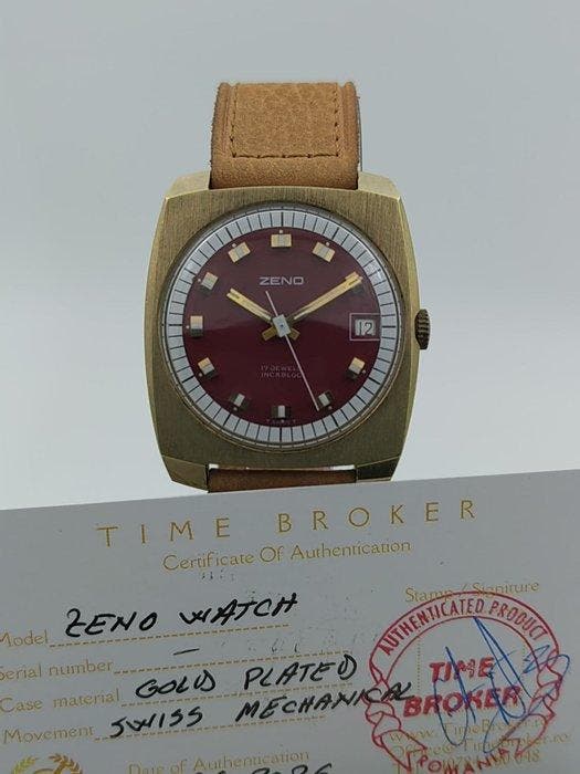 Zeno Watch - Cushion Case – Red Dial - Zonder minimumprijs -, Bijoux, Sacs & Beauté, Montres | Hommes