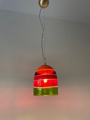 MURANO DESIGN - Lustre - Rayures multicolores - Verre de