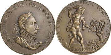 Brons medaille 1572 (spaetere Praegung) Frankreich Karl I..., Verzenden, België