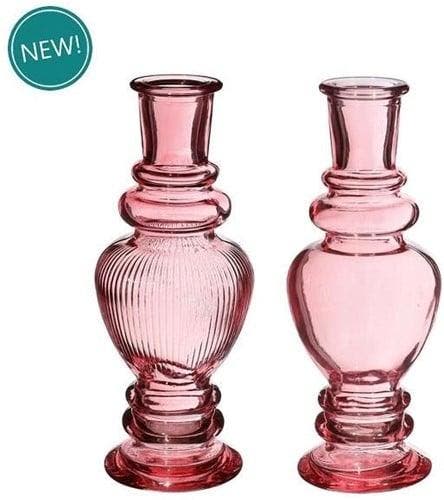 Gekleurd glazen flesje venice vaasje kandelaar soft pink, Hobby en Vrije tijd, Knutselen, Nieuw