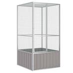 vidaXL Vogelkooi 111x107x211,5 cm gegalvaniseerd staal grijs, Verzenden, Nieuw