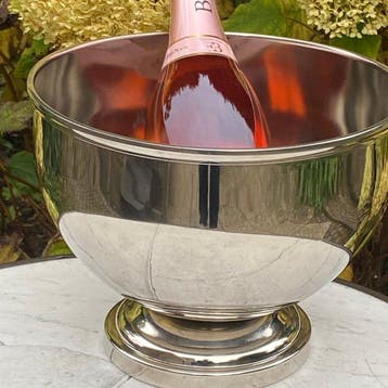 Champagne koeler - Verzilverd of Vernikkeld Messing, Antiek en Kunst