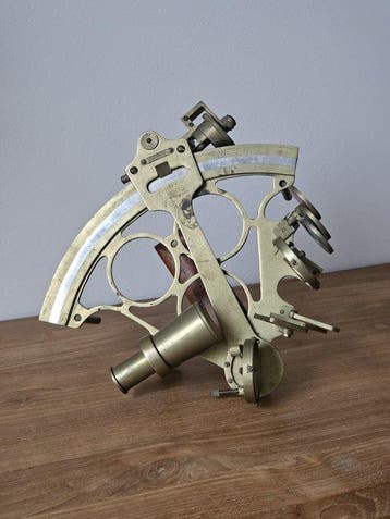Sextant - Messing, Hout, Glas - Reyland & Son London - No
