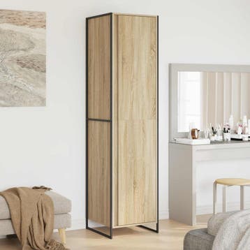 vidaXL Kast Sonoma 50 x 50 x 200 cm Bewerkt hout, Huis en Inrichting, Kasten | Kleerkasten, Verzenden, Nieuw