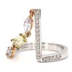 Statement ring - 18 karaat Witgoud - 0.98ct. tw. Gemengde