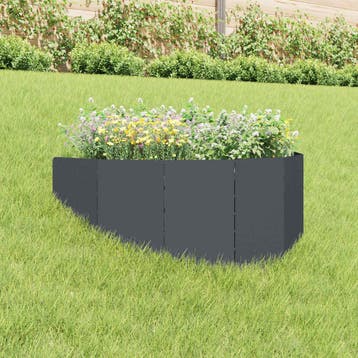 vidaXL Gazonrand 100 x 45 cm Staal Antracietkleurig, Verzenden, Nieuw