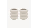 Veiling - Zoha wave keramische mokken beige 400ml set 2, Huis en Inrichting, Keuken | Servies, Nieuw