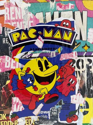 Koen Betjes (1992) - Vintage Poster Collage x Pac Man