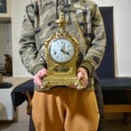 Figurale pendule Empire - Verguld brons - 1700-1750 -, Antiquités & Art, Antiquités | Horloges