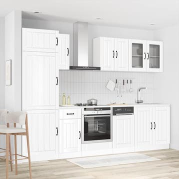 vidaXL 8-delige Keukenkastenset Lucca bewerkt hout glanzend, Verzenden, Nieuw