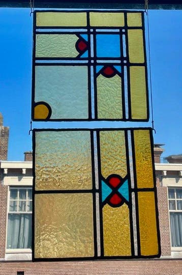 Glas-in-loodraam (2) - 1920-1930, Antiek en Kunst