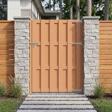 vidaXL Tuinpoort 100 x 150 cm WPC en Aluminium Bruin, Jardin & Terrasse, Verzenden