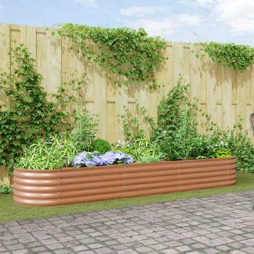 vidaXL Verhoogd bed Bruin 320 x 80 x 44 cm Staal, Verzenden