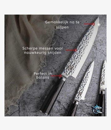 MESSERHAI - Keukenmes - Kitchen knife set - Tanoshi