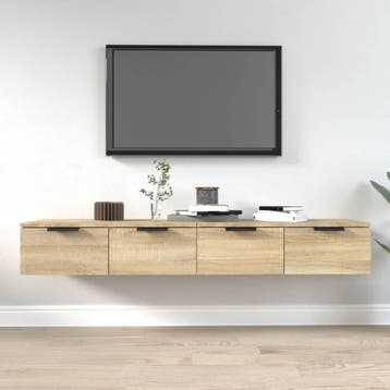 vidaXL Wandkasten 2 st 68x30x20 cm bewerkt hout gerookt, Verzenden, Nieuw