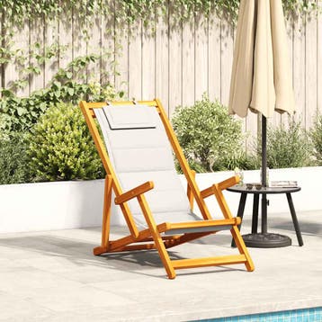 vidaXL Inklapbare stoel met armleuningen acaciahout en, Jardin & Terrasse, Verzenden