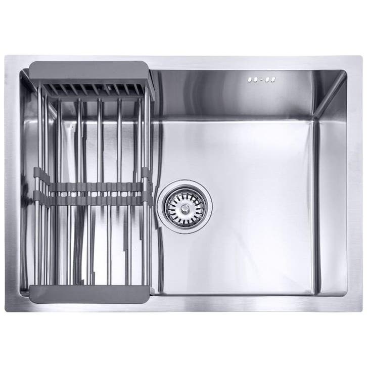 Lendo Online Spoelbak 59×44 cm RVS Zilver – Met Droogrek, Doe-het-zelf en Bouw, Sanitair, Nieuw, Verzenden