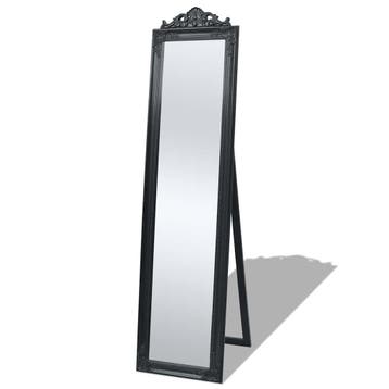 vidaXL Vrijstaande spiegel Barokstijl 160x40cm zwart, Huis en Inrichting, Woonaccessoires | Spiegels, Verzenden, Nieuw