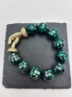 Natuurlijke pauwenkleurige abalonschelp armband - Armband