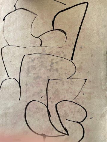 Robert Muller (1920-2003) - Abstraction en noir - Etude de, Antiquités & Art