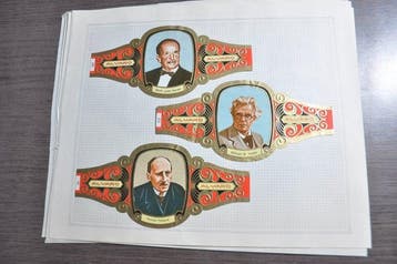 Verzameling Sigarenbandjes met o.a. diverse merken,, Antiek en Kunst