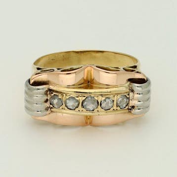 Ring - 18 karaat Geel goud, Roségoud, Witgoud Diamant, Nieuw