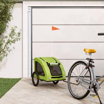 vidaXL Hondenfietstrailer oxford stof en ijzer groen, Verzenden