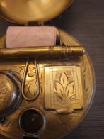 Inktpot - Messing, Leder