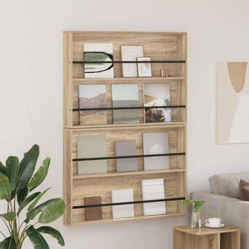 vidaXL Tijdschriftenrek 2 st Sonoma Eik 100 x 12 x 70 cm, Verzenden
