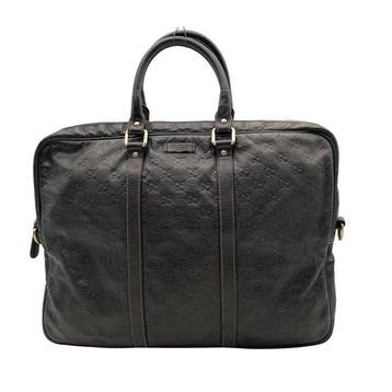 Gucci - Guccissima Leather Briefcase Black Dark Brown 2Way -, Nieuw