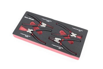 TM 4 Delige Zegeringtangenset in foam carbon look inlay, Verzenden, Nieuw