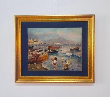 École italienne (XX) - Marina con pescatori
