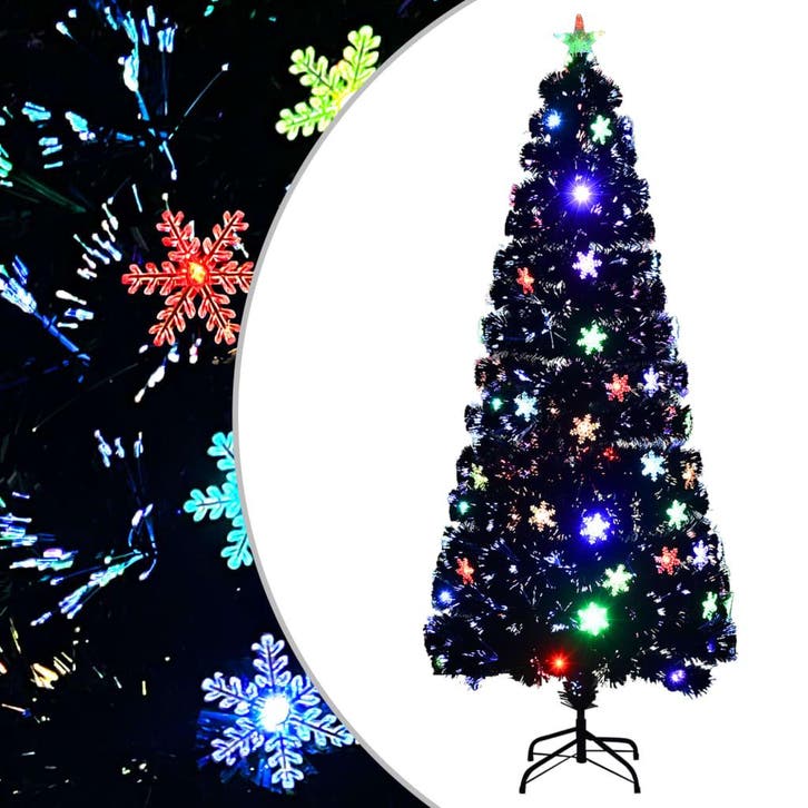 vidaXL Kerstboom met LED-sneeuwvlokken 210 cm glasvezel, Divers, Noël, Envoi