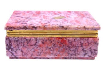 Sieradendoos - Albast - Natuurlijke zeldzaam roze Italiaanse