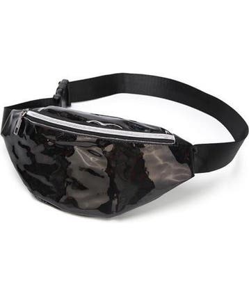 KIMU® Heuptasje Zwart Holografisch Klein Crossbody Tasje Iri, Ophalen of Verzenden, Nieuw, Overige kleuren