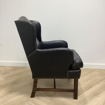 vintage Arne Norell leren fauteuil, zwart, Gebruikt, Zwart, Eén